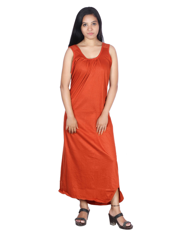 Womie Womens cotton long nighty Slips