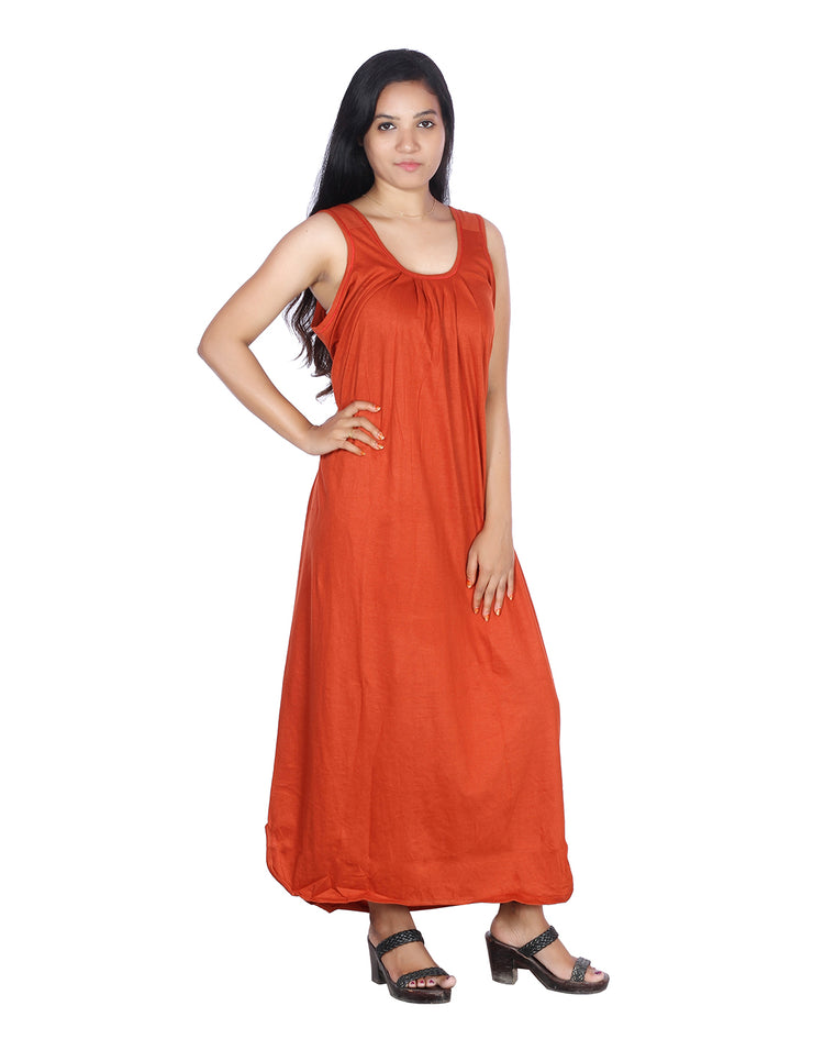 Womie Womens cotton long nighty Slips