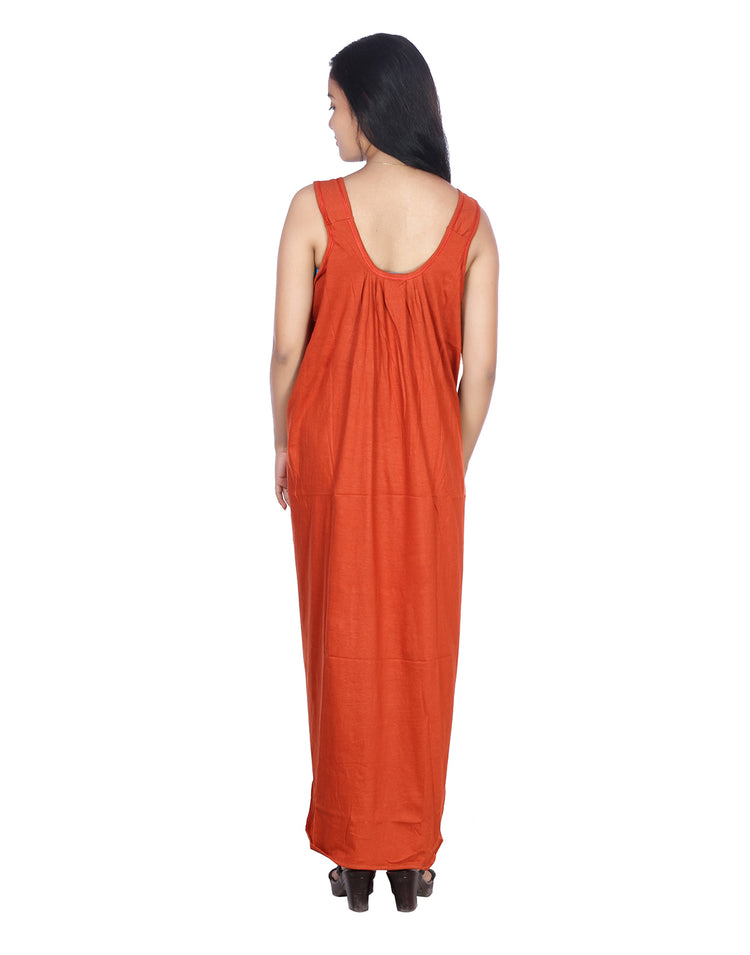 Womie Womens cotton long nighty Slips