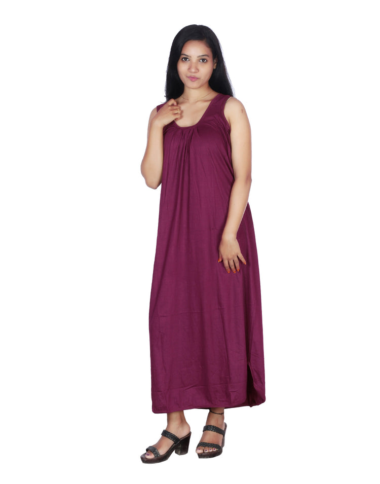 Womie Womens cotton long nighty Slips