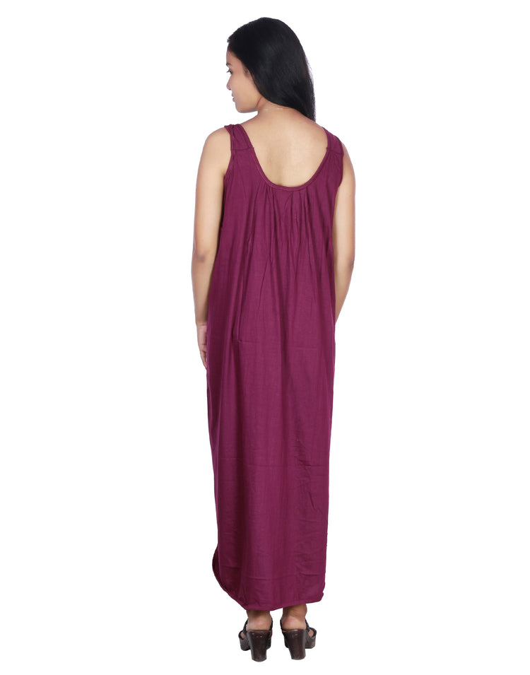 Womie Womens cotton long nighty Slips